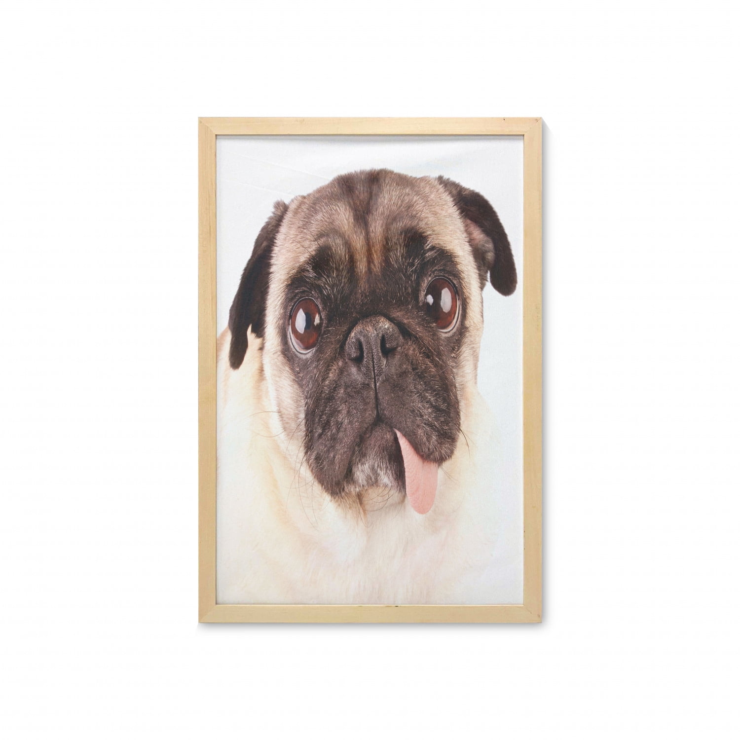 Dogs Pugs Painting Brown Black Art Print Framed Poster 14x20 inch 