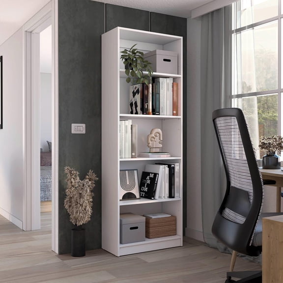 Home 4shelf Bookcase Engineered Wood White