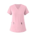 thumbnail image 4 of Minjewel Women's Short Sleeve Scrubs for Women Set with Pockets, Professional & Breathable Scrub Set for Nurses & Caregivers,Pink M, 4 of 6