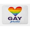 thumbnail image 1 of Pride Bath Mat, Polygonal Gay Rainbow Heart with Inscription LGBT Love Romance Culture Community, Non-Slip Plush Mat Bathroom Kitchen Laundry Room Decor, 29.5 X 17.5 Inches, Multicolor, Ambesonne, 1 of 2