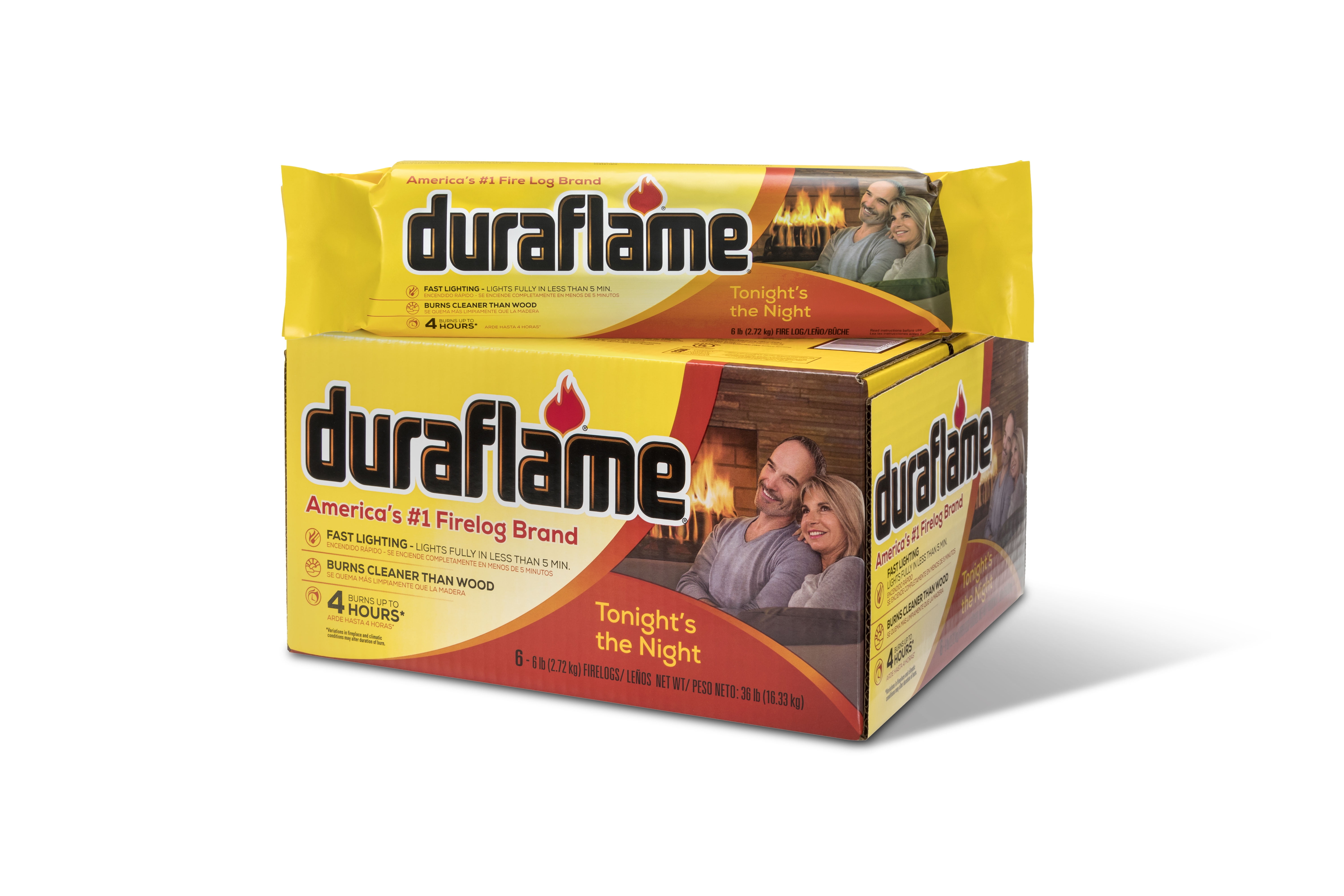 Duraflame 6lb Firelogs 6-Pack Case, 4 Hour Burn - Walmart.com