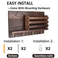 Wall Mounted Mail Holder Wooden Mail Sorter Organizer with 4 Double Key