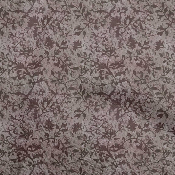 oneOone Polyester Lycra Brown Fabric Asian Batik Jacobean Motif Quilting Supplies Print Sewing Fabric By The Yard 56 Inch Wide