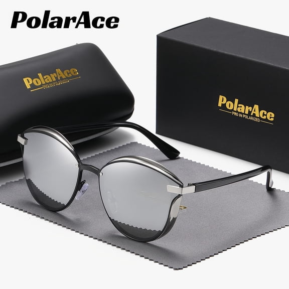 PolarAce Unisex Casual Business Outdoor Full Frame Elegant Cat Eye Frame Polarized Sunglasses