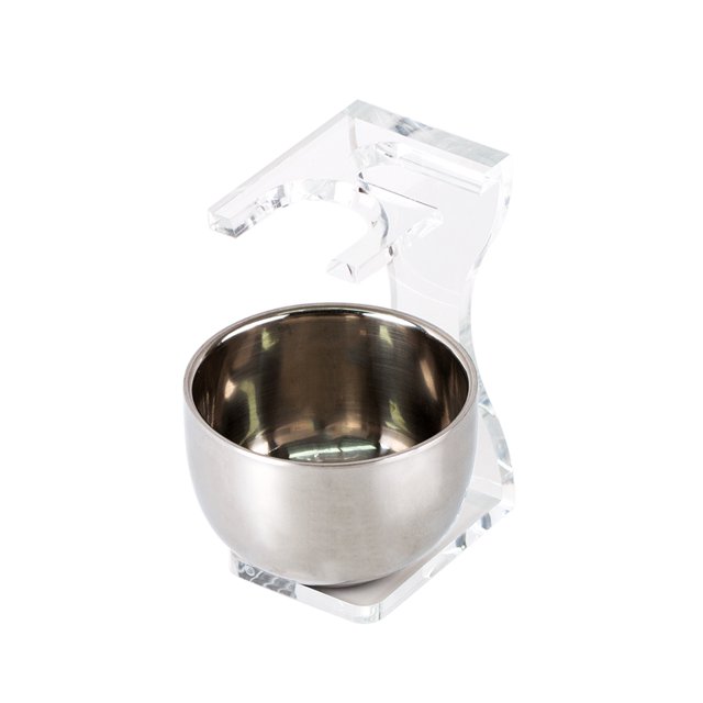 Yeacher Stainless Steel Foaming Bowl Brush Set Shaving Tool Holder Acrylic Male Shaving Brush Holder Razor Hanger Razor Stent Beard Brush Stand