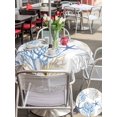 thumbnail image 5 of Outdoor Tablecloth with Umbrella Hole for Patio/Picnic/Party/Camping, Summer Blue Coral Waterproof Table Cloth Round Cover Washable, Coastal Starfish Ocean Nautical (Dia 54"), 5 of 8
