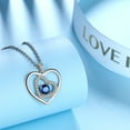 thumbnail image 6 of Blue Heart Necklace September Birthstone Pendant Sapphire CZ 925 Sterling Silver Women Birthday Valentine's Day Gifts for Her, 6 of 7