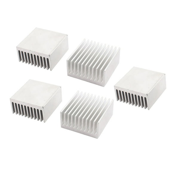 5 Pieces Silver Tone Aluminium Radiator Heatsink Heat Sink 40x40x20mm