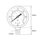 thumbnail image 4 of Manómetro, 0-15 psi/0-1 bar, carcasa de acero inoxidable, montaje inferior BSPT de 1/4", manómetro de aire Manómetro de agua Manómetro hidráulico Manómetro de aceite, manómetro de vacío radial, 4 of 5