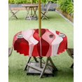 thumbnail image 4 of Outdoor Tablecloth with Umbrella Hole and Zipper 60R Red Gradient Ripples Table Cover for Round Tables Waterproof Tabletop Collection for Patio Garden Picnic Camping, 4 of 6