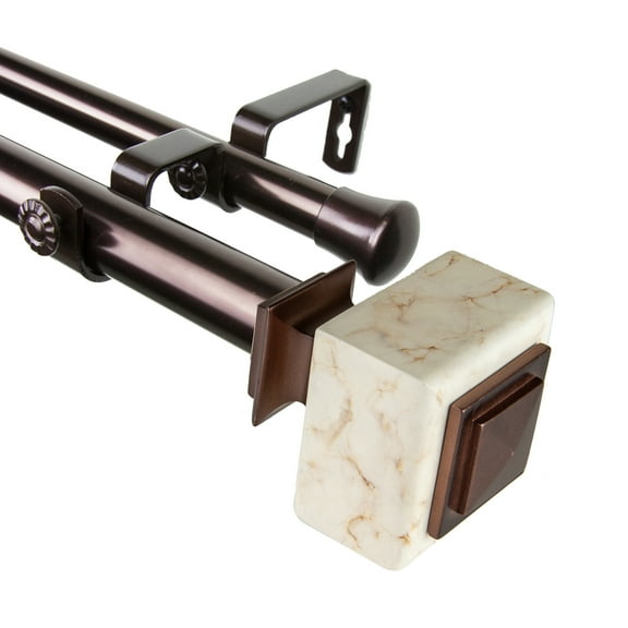 Domovina Sven 1-inch Double Curtian Rod-Color:Bronze,Size:66-120"