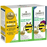 Zarbee's Naturals Day & Night Cough Syrup + Mucus with Dark Honey & Ivy