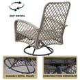 thumbnail image 3 of Outdoor Patio Dining Wicker Swivel Chairs with Cushions 360 Degree Swivel, 3 of 5