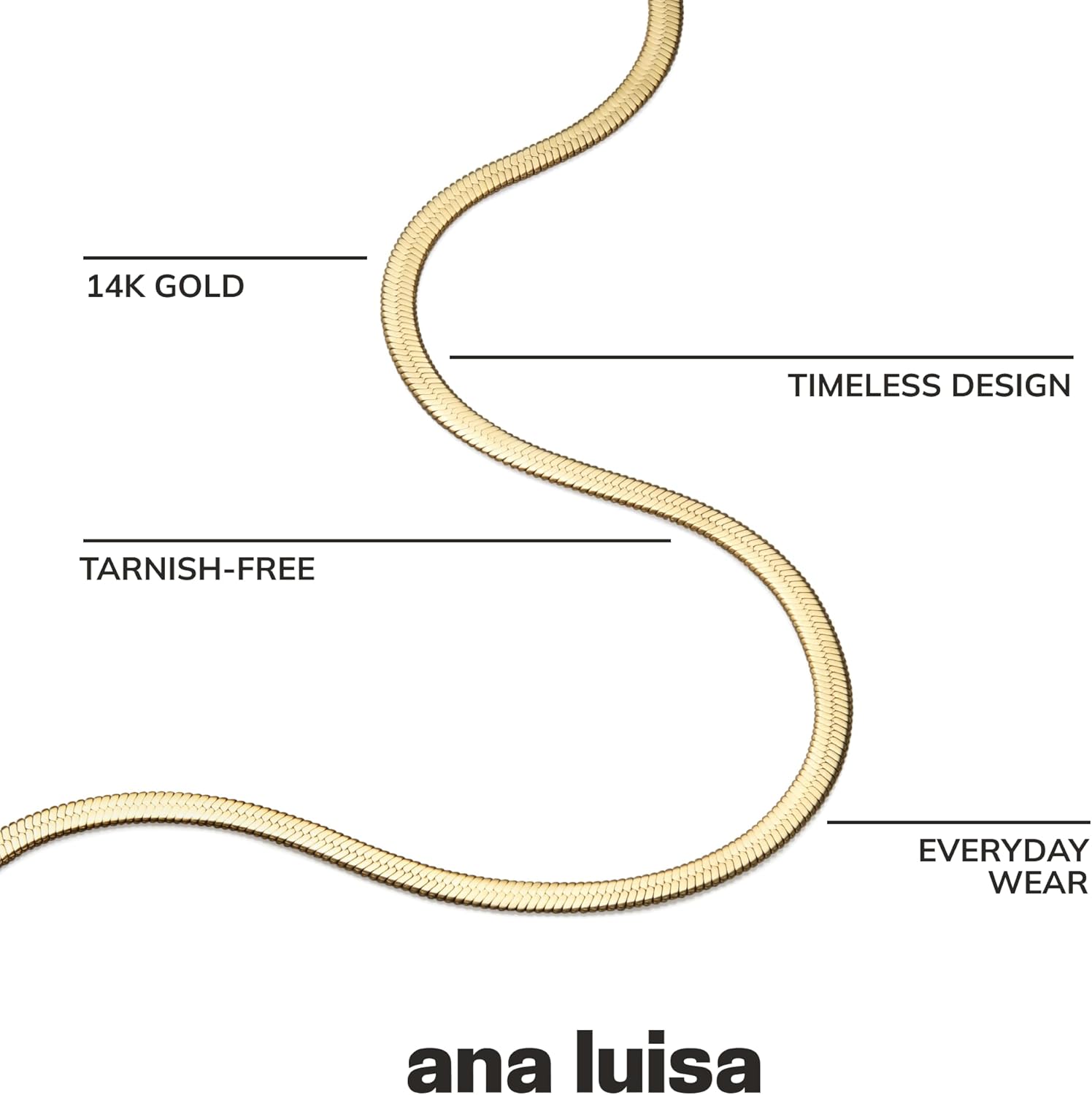 Leander Gold Chain Necklaces for Women - 14K Gold Plated, Hypoallergenic Jewelry - Dainty, Layering & Trendy Necklace Styles with Herringbone & Paperclip Designs Jewelry Assorted Styles