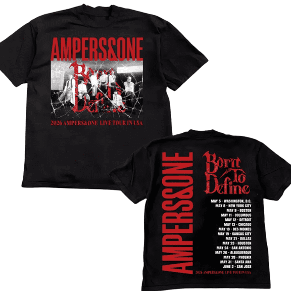 2 Sided AMPERSANDONE Graphic T-Shirt, Born To Define Casual Streetwear Tee, MHS03