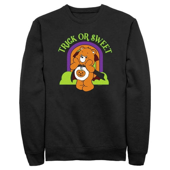 Men's Care Bears Halloween Trick Or Sweet  Sweatshirt Black Medium