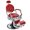 Red, variant on Spaco Vintage Barber Chair with Adjustable Height and Headrest-Red, Lash Bed
