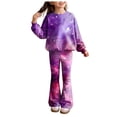 thumbnail image 5 of Ccpelsie Toddler Girl Fall Winter Clothes Fall Winter Outfits Sweatshirt Bell Bottom Pants for Girls(Light Purple,4-5 Years), 5 of 8