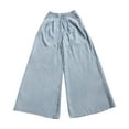 thumbnail image 5 of Jeans With Bows Down The Side Jeans for Girls Baggy Wide Leg Cute Bow High Elastic Waisted Denim Pants Y2K Boyfriend Skater Streetwear 7-14Y, 5 of 7