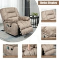 thumbnail image 5 of PAPROOS Recliner Chair, Electric Power Lift Recliner with Heat Therapy and Massage Function, Large Size Lift Chair with Remote and Side Pocket,Oversized Power Reclining Sofa, Camel, 5 of 9