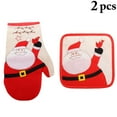 thumbnail image 2 of Ensemble de 2 Pcs Support de Moufle de Four de Noël Résistant à la Chaleur Gant de Four Coussinet Chauffant de Noël, 2 of 10