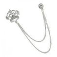 thumbnail image 2 of Pin de broche de cadena jinwen de cristal para hombre con corona de plata, 2 of 7