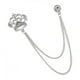 thumbnail image 2 of Pin broche de cadena de cristal Zulema para Hombres con borla y accesorios de traje plata, 2 of 7