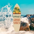 thumbnail image 2 of Outdoor Surfboard Wall Art Jamaica Good Vibes Sign with Sunset and Palm Trees, Beach House Tropical Coastal Decor Weatherproof PVC, 5 Foot, 2 of 9