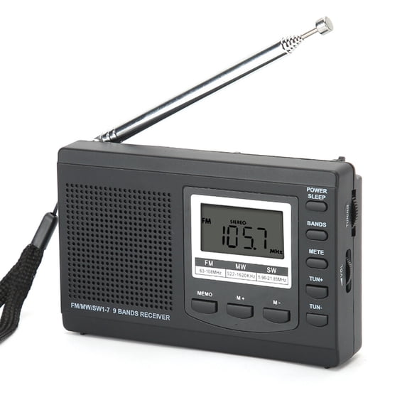 A FM Radio,Portable Mini Radios FM/MW/SW FM Radio Stereo Speaker Exceptional Reliability