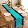 thumbnail image 3 of Turtle Mandalas Table Runner - 70 Inch Long, Kitchen Dining Table Runner Dresser Scarves, Boho Modern Abstract Blue Stripe Summer Farmhouse Decor for Coffee Tables Wedding Party Banquet, 3 of 8