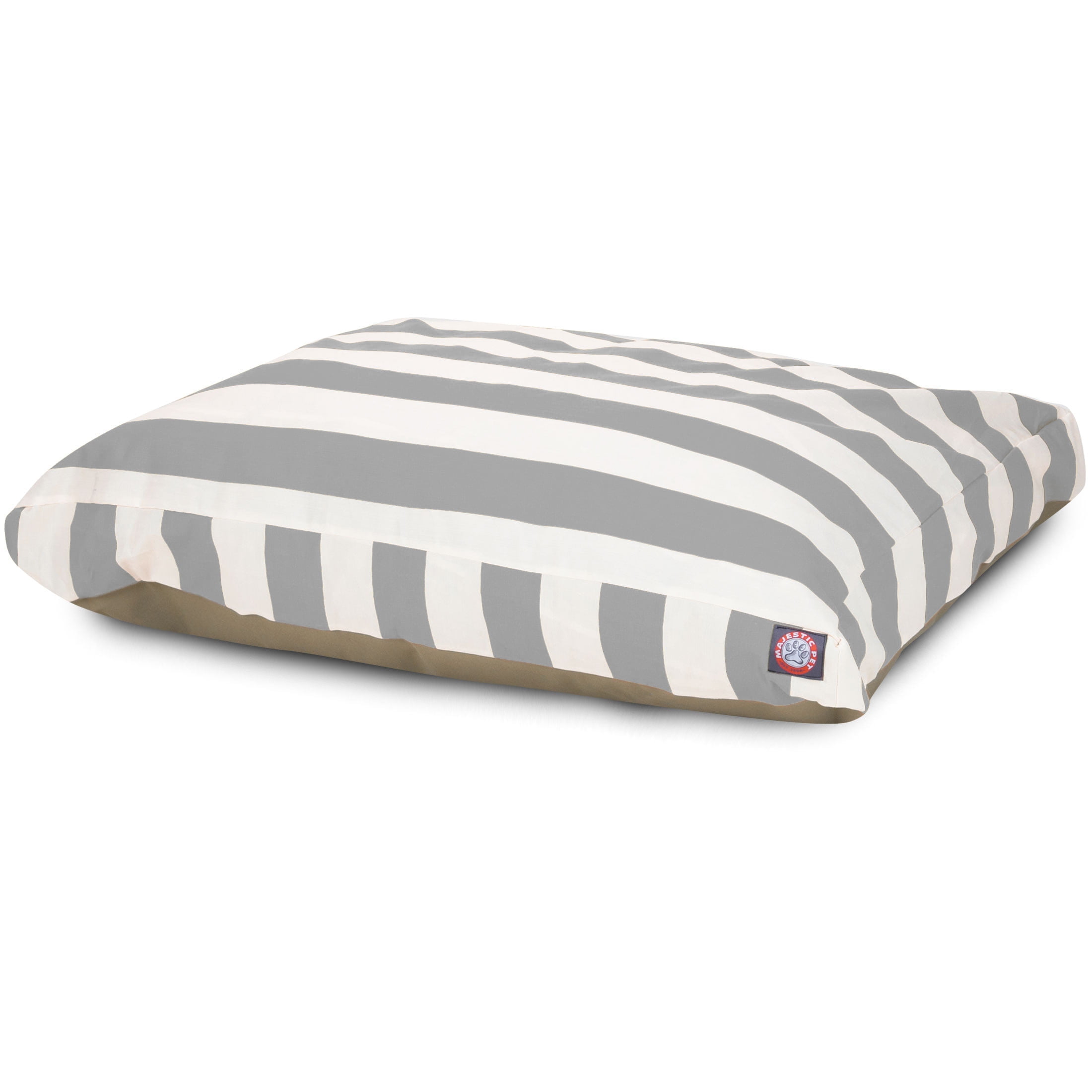 Majestic Pet | Vertical Stripe Rectangle Pet Bed For Dogs, Removable Cover, Gray, Small