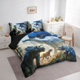 thumbnail image 2 of Manfei Wild T-Rex Animals 7 Pieces Full Size Bedding Sets,Retro Triceratops Dinosaur Full Size Bed in a Bag,Blue Yellow,Black Reversible, 2 of 6