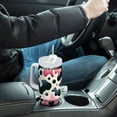 thumbnail image 6 of JSTEL Pink & Black Cow Prints 40 oz Tumbler Stainless Steel Water Bottle Vacuum Insulated Cup with Straw Lid & Handle For Travel Car Cup Holder, 6 of 8
