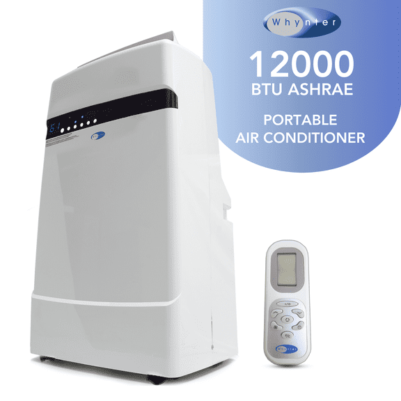 Whynter ARC-12SD 12,000 BTU Dual Hose Portable Air Conditioner, Up to 500 Sq. Ft., Dehumidifier & Fan, Remote Control, Home & Office, White