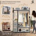 thumbnail image 4 of CAPHAUS 979lbs Capacity Garment Rack for Hanging Clothes, Heavy Duty Open Wardrobe w/Hanging Rods & Fabric Drawers, Free Standing Closet Organizer, Metal Closet, Closet Rack w/White Wooden Shelves, 4 of 9