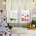 thumbnail image 5 of Cream White Stripe Curtain Valances for Windows, Kitchen Valance Window Treatments Panel 2 Pack, Modern Rustic Vertical Striped Rod Pocket Short Curtains for Bathroom Bedroom 60 x 18 Inch, 5 of 8