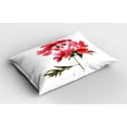 thumbnail image 2 of Ambesonne Art Pillow Sham 2 Pack, Japanese Ink Wash Painting, 30"x20", Red Sage Green, 2 of 3