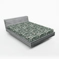 thumbnail image 2 of Ambesonne Abstract Fitted Sheet, Mid Century Modern Pattern, King Size, Cadet Blue and Taupe Grey, 2 of 5