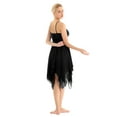 thumbnail image 4 of YONGHS Women's Girls Lyrical Camisole Ballet Dance Dress Asymmetric Chiffon High Low Skirts Black XXL, 4 of 7