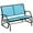 Blue, variant on PetFurnishn 2-Person Outdoor Glider Bench, Patio Double Swing Rocking Chair Loveseat w/Powder Coated Steel Frame for Backyard Garden Porch, Beige