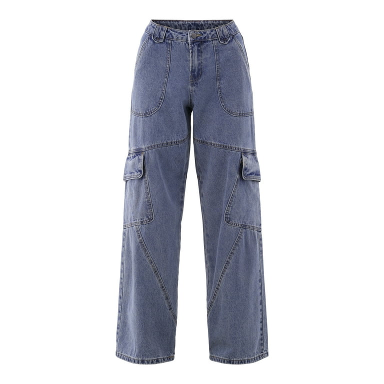 No Boundaries Wide Leg Cargo Pants High Rise Fit