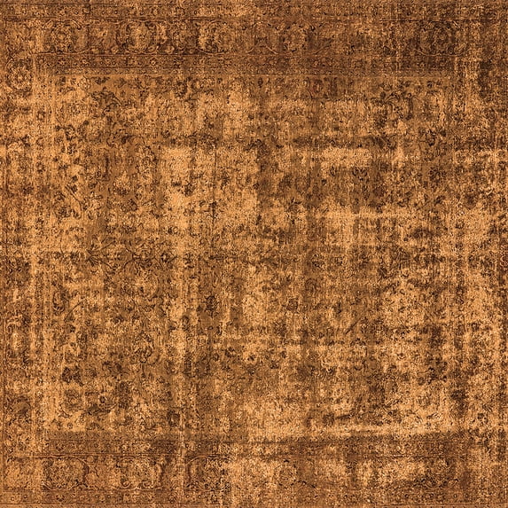 Ahgly Company Indoor Square Oriental Orange Industrial Area Rugs, 4' Square