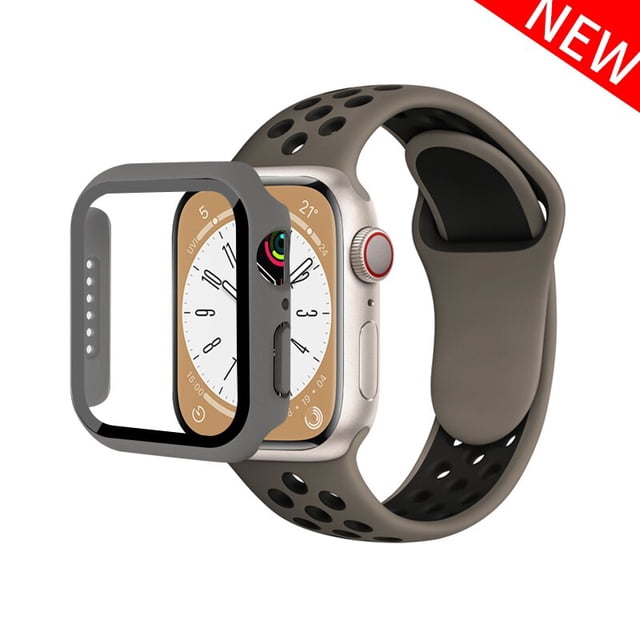 Funda y correa de silicona para apple watch, pulsera deportiva de goma de 44mm, 45mm, 41mm, 38mm, 42mm, 40mm, 44MM, iWatch Serie 6, 5, se, 7, 8