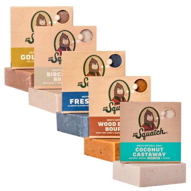 Jabón en barra Dr. Squatch All Natural para hombre, paquete variado de 5 barras