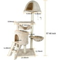 thumbnail image 2 of Confote 57 inch Cat Tree Multi-Level Cat Condo with Scratching Posts Kittens Activity Tower Pet Play House Furniture, 2 of 10