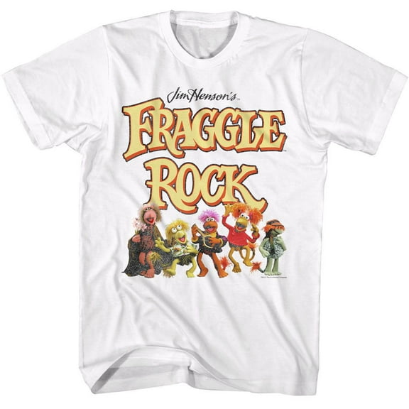 Fraggle Rock Fraggles And Logo White T-Shirt