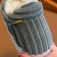 thumbnail image 6 of Xfvqtps Children Fuzzy Slippers Fluffy Slip on Shearling Fleece Solid Color Memory Foam Soft Sole Non Slip Thickened Comfortable Indoor Warm Winter House Slippers Gray, 6 of 9