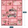 thumbnail image 2 of Mom Blankets from Daughter Son Mom Birthday Gift Mothers Day Blanket Mothers Birthday Valentine Blanket for Mom Wife Women Pink Soft Floral Letter Baby Fleece Throw Blanket 30x40, 2 of 6