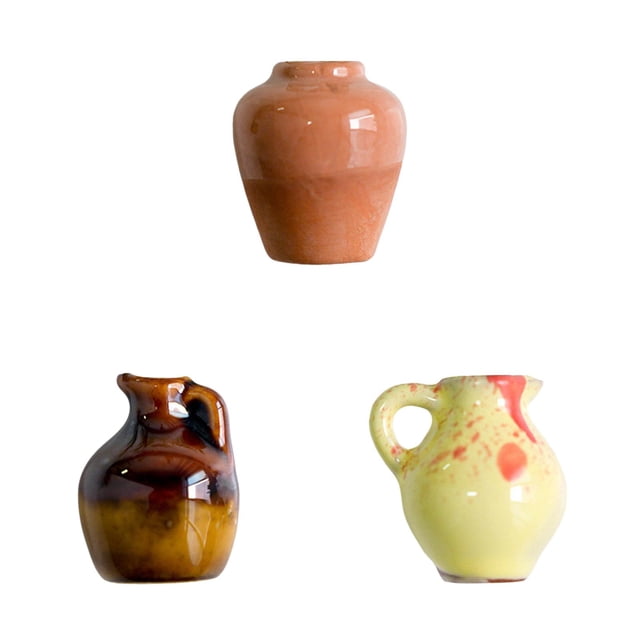 14/12/10/9/8/6/4/3/2/1 Pieces Mini Vase Magnets Mini Ceramic Vase Refrigerator Magnets 3D Plant Magnets for Refrigerator Kitchen Locker office Decoration