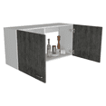 thumbnail image 5 of DUOSONG Wall Cabinet 19"H, Two Doors, Two Internal Shelves, White/Smoked Oak Multicolor Particle Board Furniture Primary Living Space Cabinets, 5 of 11